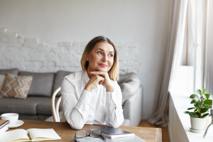 Image of a senior woman having an idea