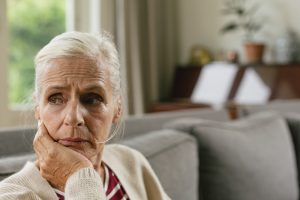 Image of a Worried Senior Woman