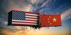 Image of conflicting American and Chinese TEUs