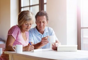 Image of a senior couple planning their bond investing strategy