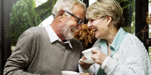 Image of a senior couple enjoying a cup of tea