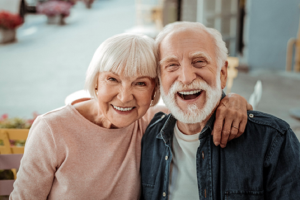 Image of a pleased senior couple