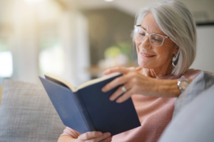 Image of a Senior Reading a Book