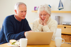 Image of a concerned senior couple