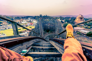 Image of a man on roller coaster