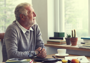 Image of a Senior Man Thinking