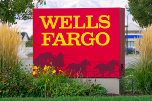 Image of the sign outside a Wells Fargo bank branch