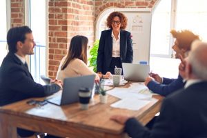 Image of a group of happy businesspeople