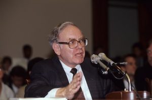 Image of Warren Buffett testifying before the House Finance Subcommittee