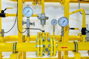 Image of pressure meters on a natural gas pipeline