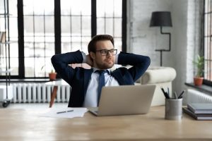 Image of a relaxed businessman