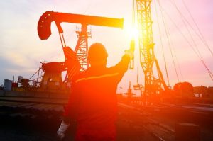 Image of a sunlit pumpjack