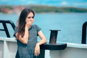 Image of a woman suffering from seasickness