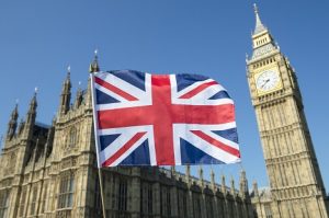 Image of the Union Jack flying before Big Ben