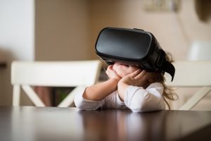 Image of a child wearing a virtual reality headset