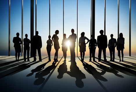 Silhouettes of Businesspeople Posing