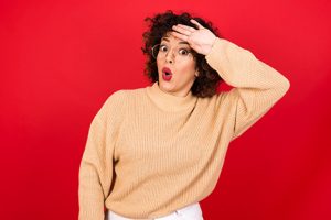 Image of a woman sighing in relief