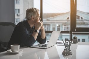 Image of a pensive investor