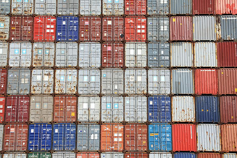 Stacked Shipping Containers