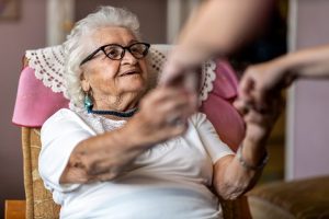 Image of an elderly woman receiving home care