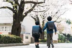 Boys heading to school