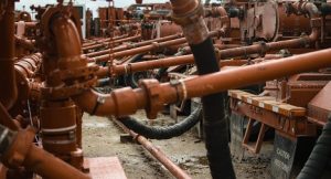 Image of fracking pipes