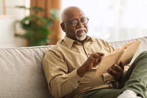 Image of relaxed man on a sofa