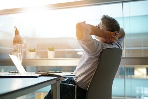 Stress-free businessman