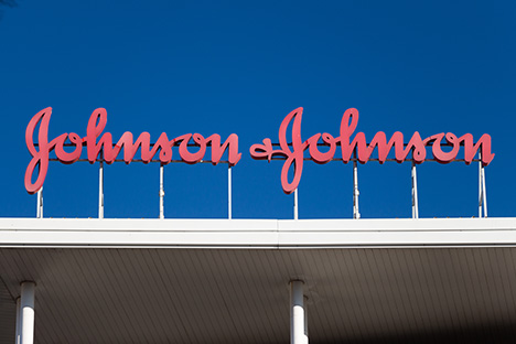 Johnson & Johnson logo on top of a building
