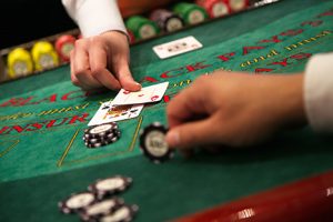 Player at blackjack table