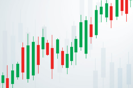 Image of a candlestick stock chart