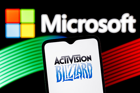 Image of the Microsoft and Activision Blizzard logos