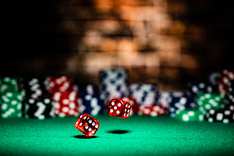 Image of dice rolling at casino