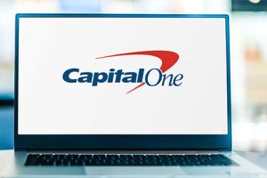 Capital One logo on laptop