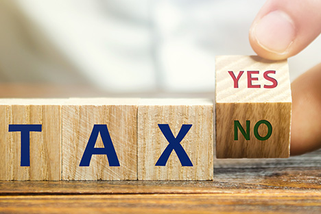 Image of a tax concept with yes or no blocks
