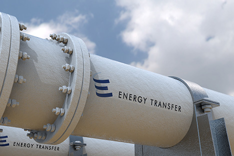 Image of a pipeline with Energy Transfer logo
