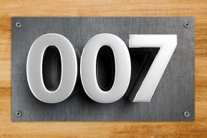 “007” in bold silver font