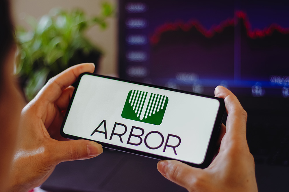 Image of a smartphone showing the Arbor Realty Trust logo