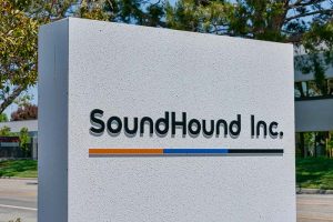 A sign showing the SoundHound logo