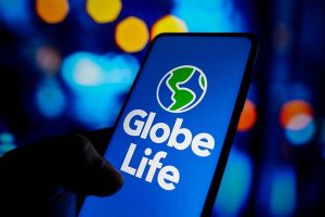 The Globe Life logo on a smartphone