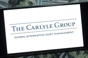 The logo for The Carlyle Group with “global alternative asset management” underneath it