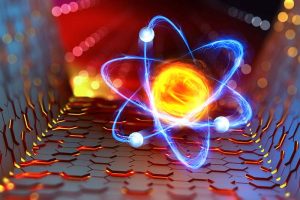 A close-up image of an atom