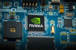 A Nvidia chip on a circuit board