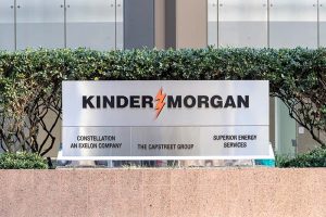 A Kinder Morgan sign outside of the company’s headquarters