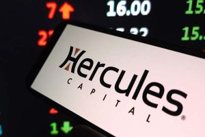 The logo of Hercules Capital on a smartphone