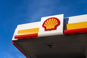 The Shell logo at one of the company’s gas stations