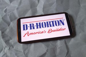 A phone screen showing the D.R. Horton logo, reading “D.R. Horton, America’s Builder”
