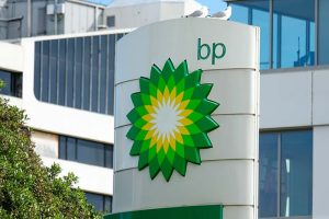 A BP sign at one of the company’s gas stations